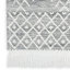 Tapis gris et ivoire tissé à la main 5 pi x 8 pi avec franges-47249911