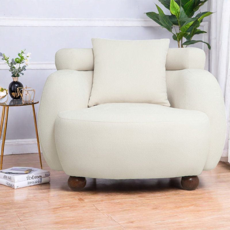 Chaises d'appoint douces de nuage, chaise moderne de 38 pouces en tissu chenille pour la maison
