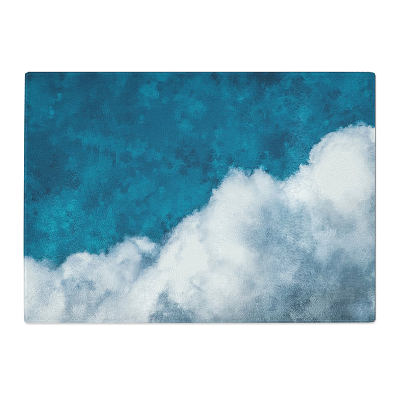 Tempered Glass Crisp Clouds Chopping Board, 20 cm x 28.5 cm