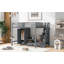 Structure de lit double pleine grandeur avec garde-robe, table de rangement basse et escalier de rangement-1688243920
