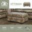 Repose-pieds rectangulaire rembourré Union Rustic