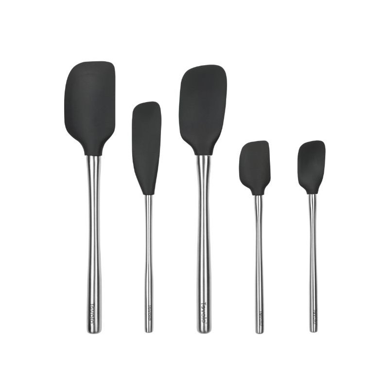 Flex-Core Spatula Stainless Steel Handle Set of 5 - White, Black