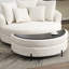Fauteuil demi-tonneau rembourré avec repose-pieds-100891573