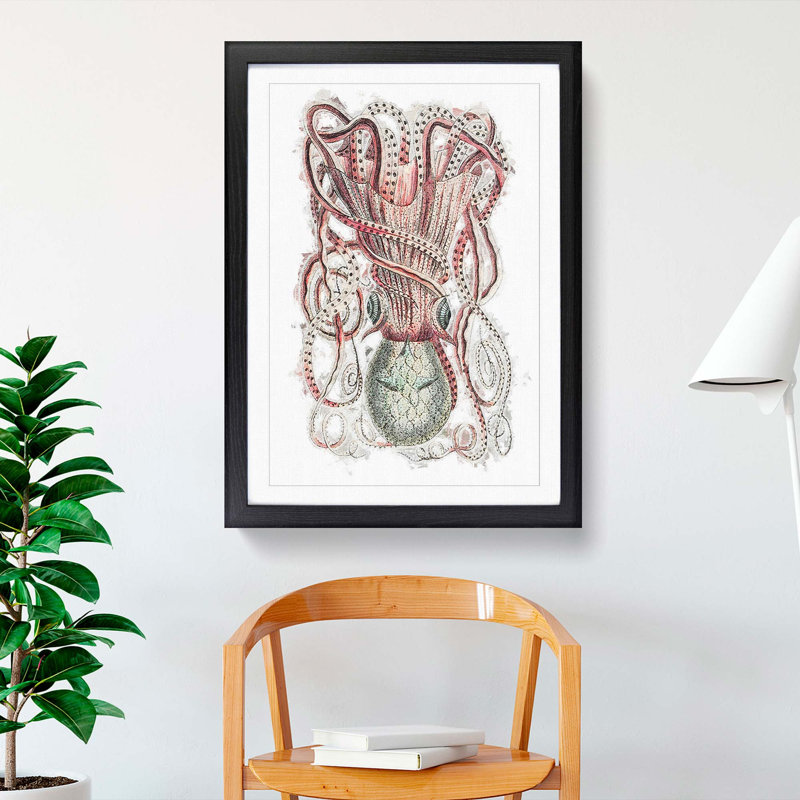 Cuttlefish by George Shaw - Picture Frame Painting Print, Black Framed, 36cm H x 27cm W x 2cm D