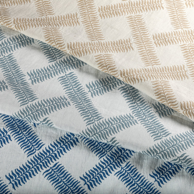 Garden Trellis Weave Fabric, Sky