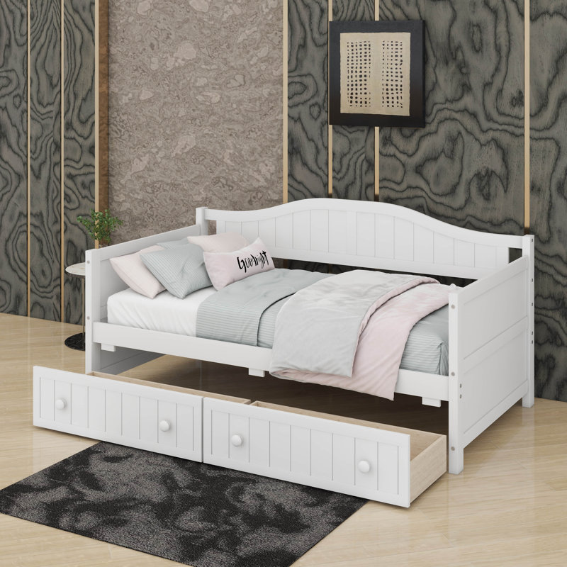 Twin Wooden Daybed With 2 Drawers