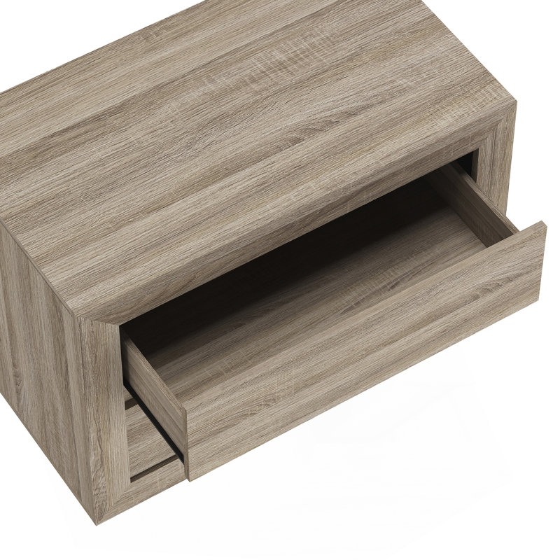 Table de chevet en chêne naturel, H 24 po x l 32 po x P 18,3 po, Chêne