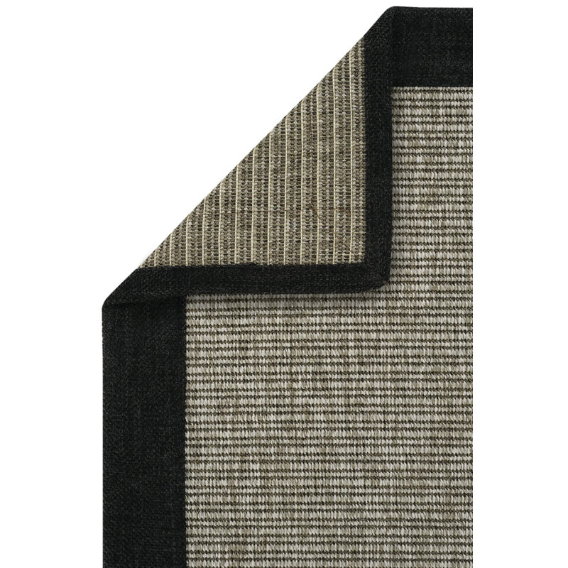 Tapis en sisal Maya Linen Naples Border, Rectangle 5 pi 3 po x 6 pi 7 po