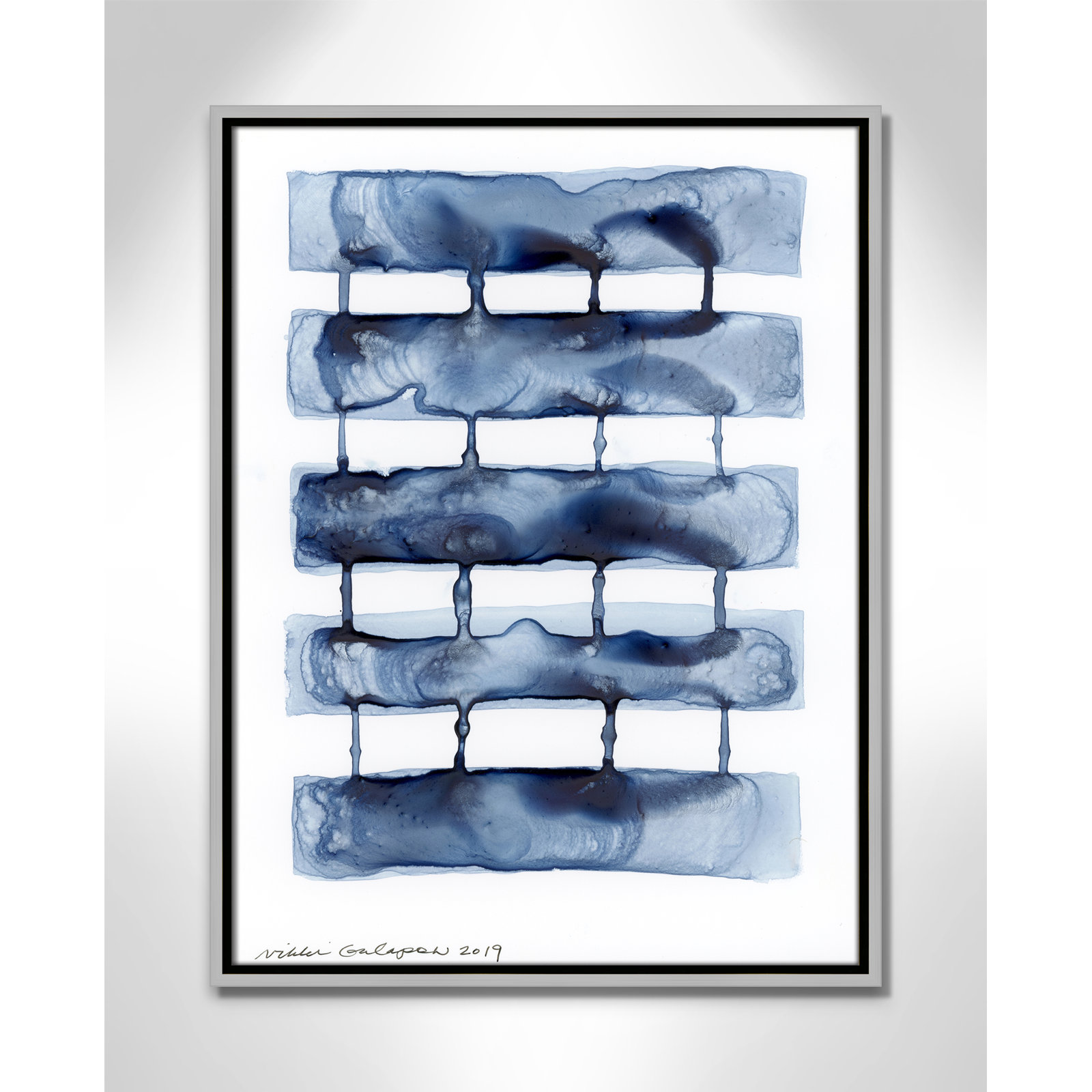 Gareth "Stitched Together I" Print by Nikki Galapon, Silver Framed Canvas, 25.5" H x 19.5" W x 2" D
