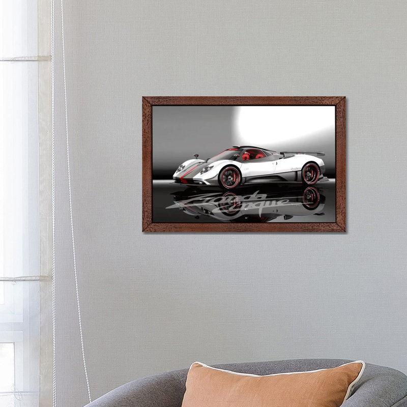 Pagani Zonda Cinque - Print on Canvas, 66.04 cm H x 45.72 cm W, Brown Framed