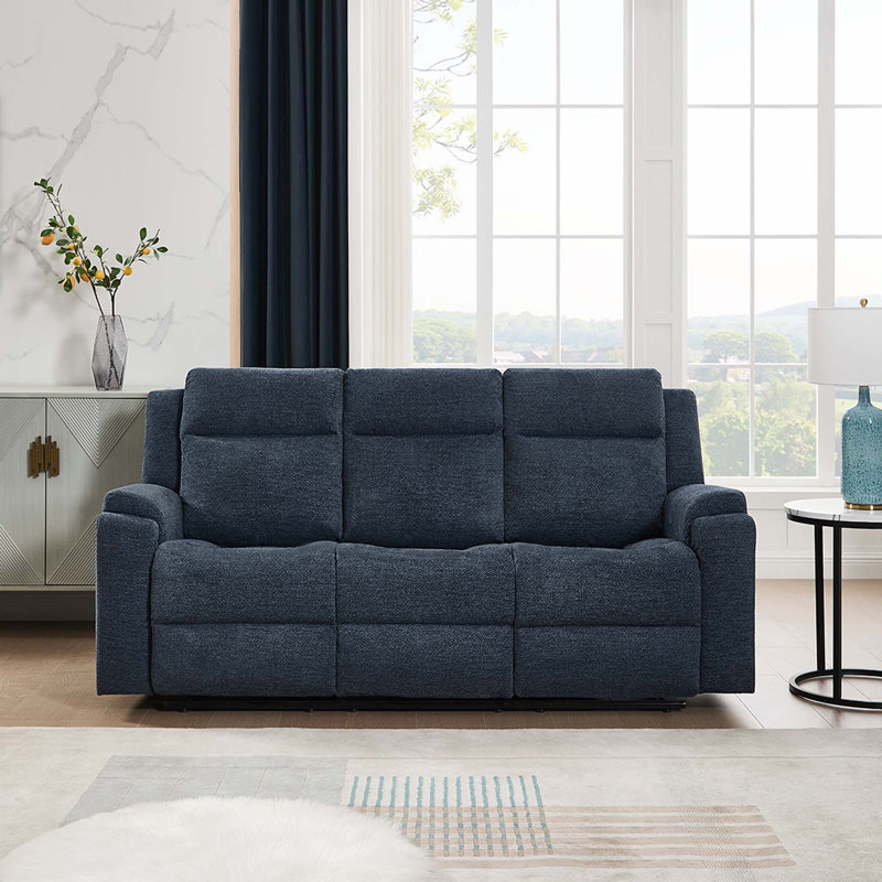 Orka 2+3 Seater Fabric Manual Recliner Living Room Sets Set Blue, Blue