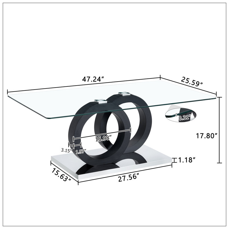 Table basse de salon, Noir