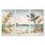 Palmier sur toile, plage tropicale - ensemble d'art mural encadré 3 pièces Jamil-1410083201-1410083205