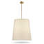 Luminaire suspendu tambour conique 1 lumière Kenilworth - Laiton vieilli - Abat-jour blanc-158629334