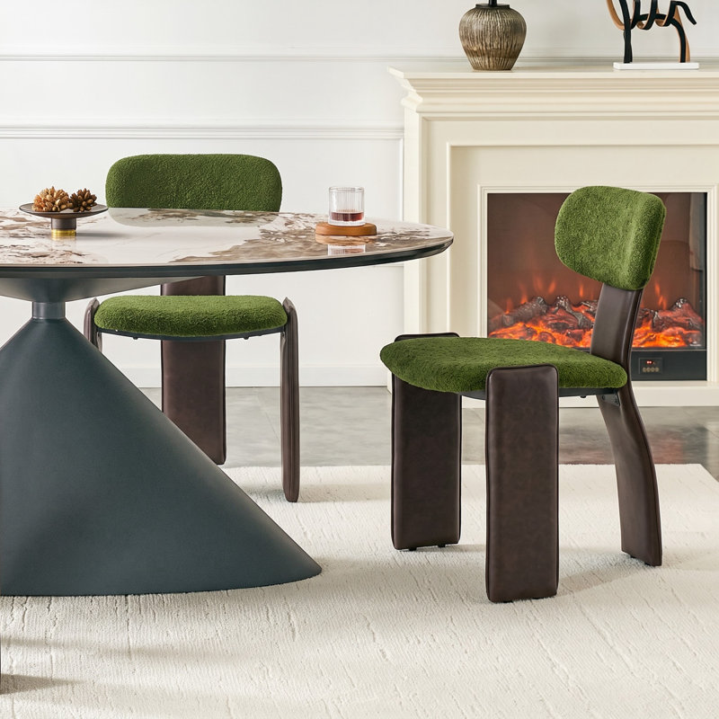 Chaises de salle à manger, Vert / brun foncé