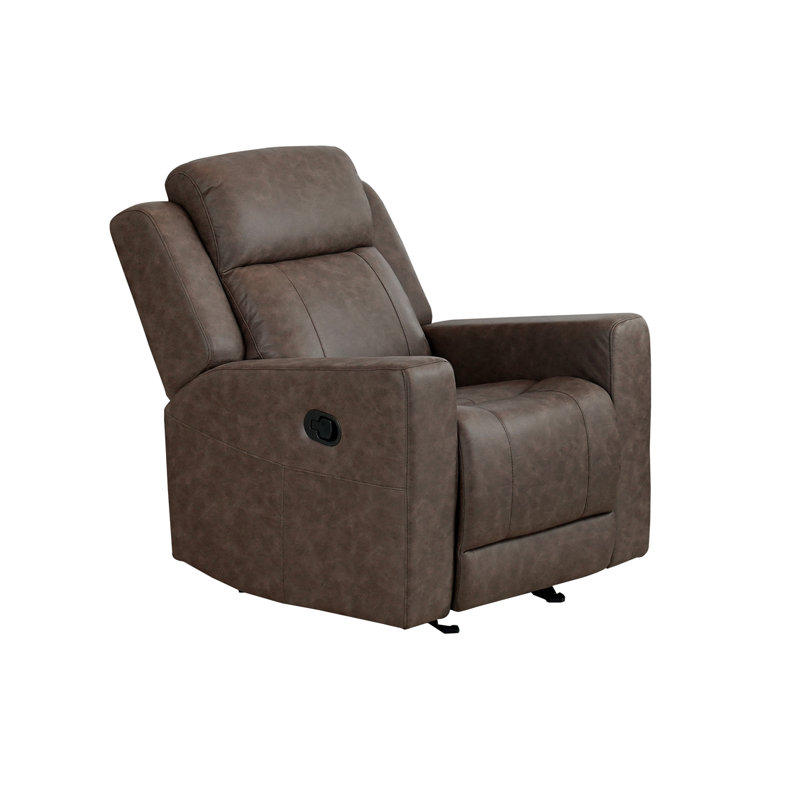 Fauteuil inclinable et oscillant, microfibre polie brune, Brown