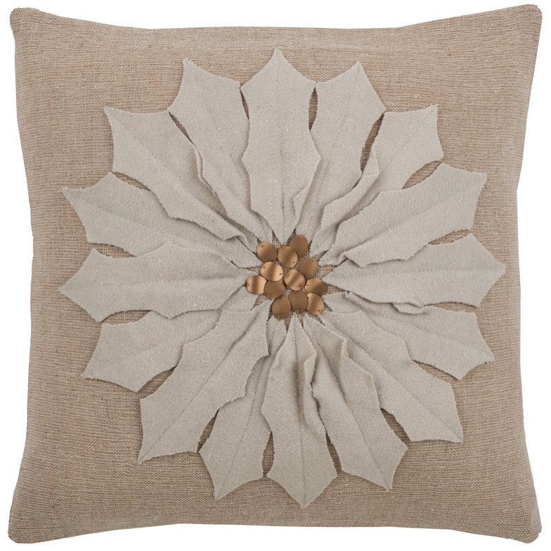 Embroidered Throw Pillow, White