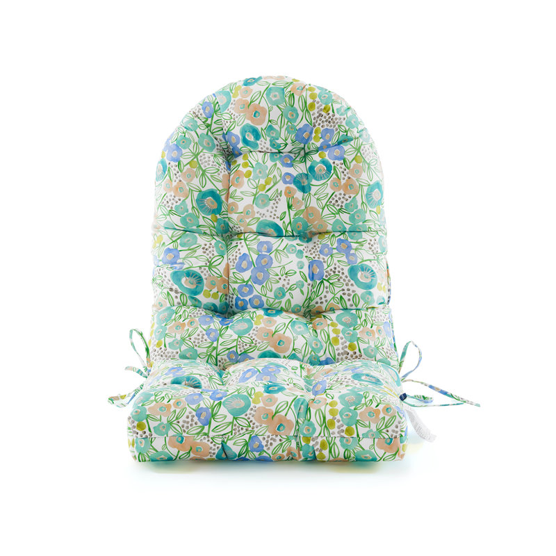 Coussin de chaise de patio extérieur / intérieur pour Adirondack 48 po x 21 po x 4 po Floar, Multicolore / bleu clair