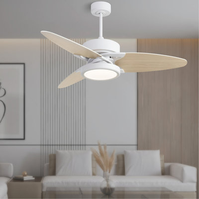 Light Pro 52 In. LED Indoor White Smart Ceiling Fan With Remote Control