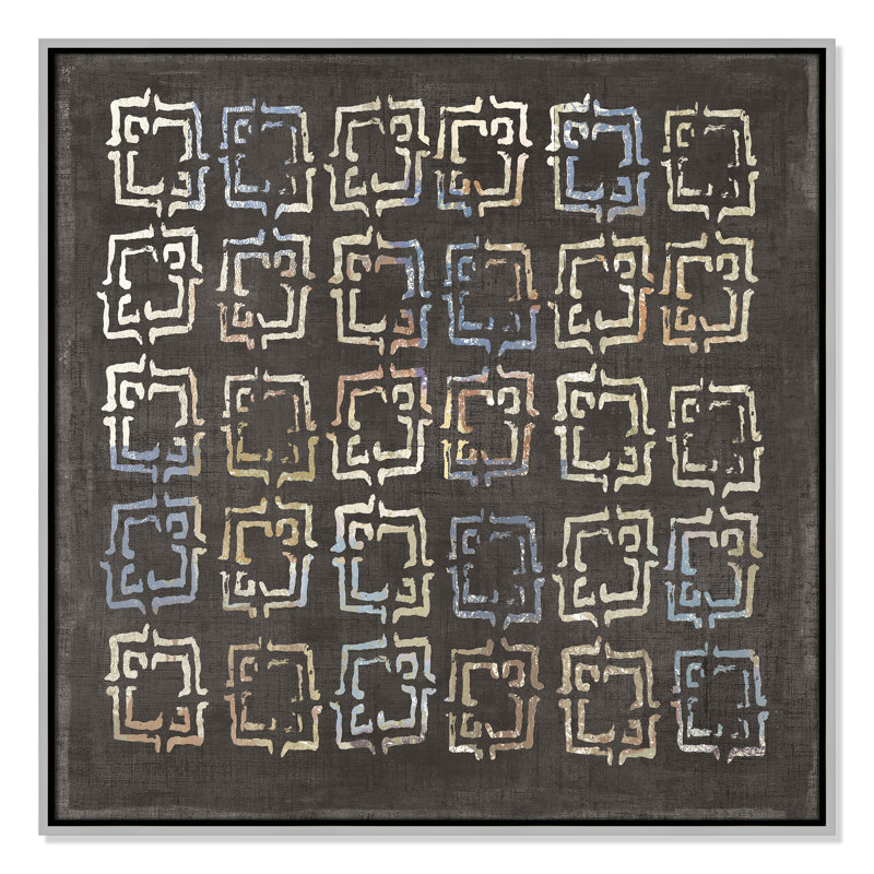 «Golden Folklore II» par Aimee Wilson, Argent, H 31,5 po x l 31,5 po