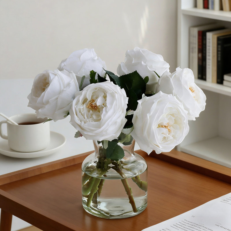 Arrangement floral artificiel, Blanc