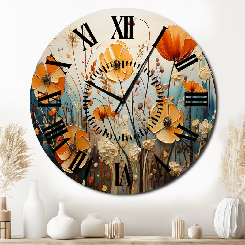 Horloge murale Orange, Surdimensionné