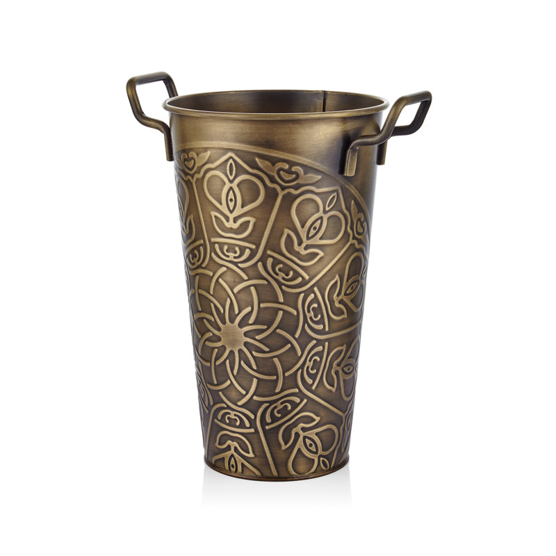 Alayna Handmade Stainless Steel Floor Vase, Gold