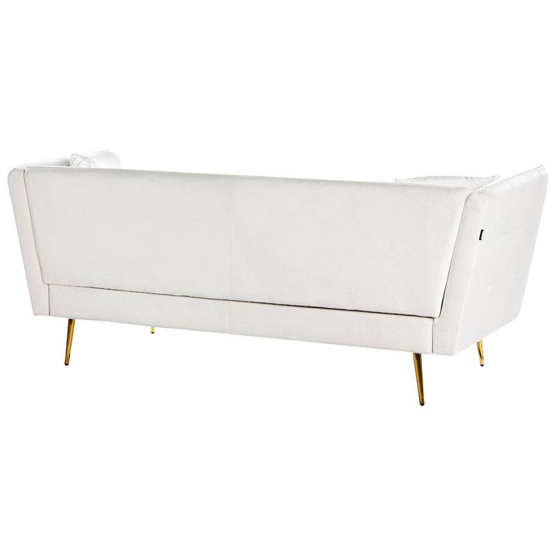Frederica 3 Seater Sofa, White Velvet