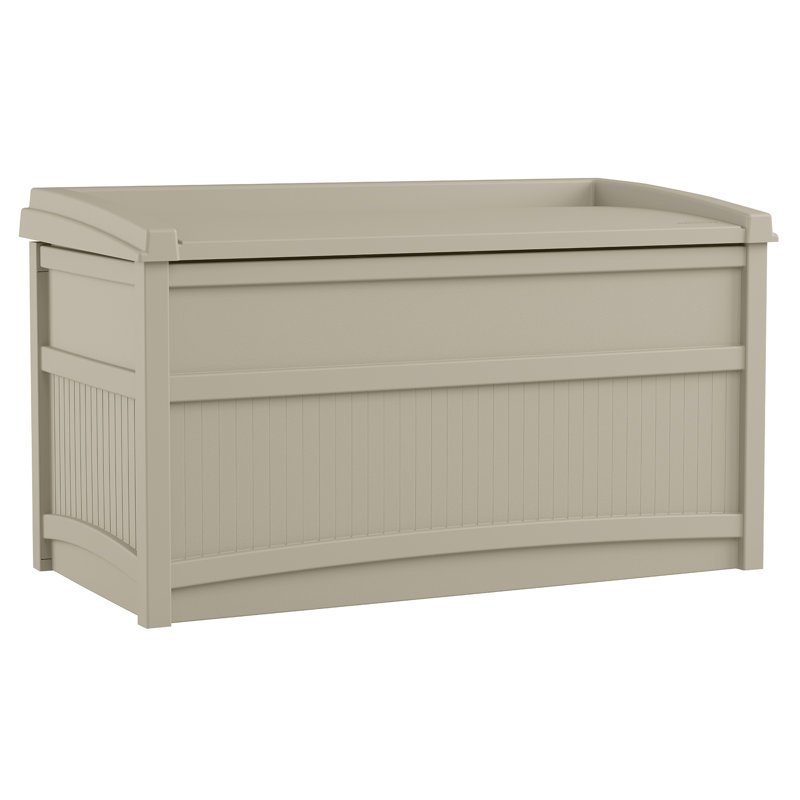 Suncast 41'' W 50 Gallons Water Resistant Resin Deck Box, Light Taupe