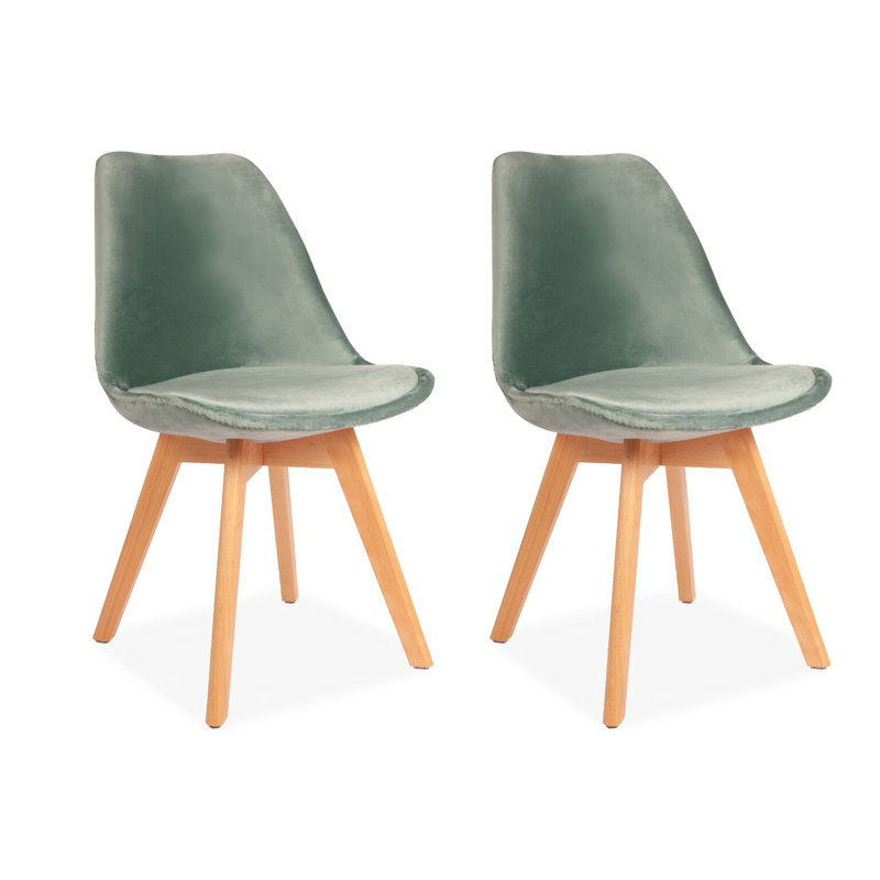 Carol 45cm H Velvet Upholstered Side Chair, Green
