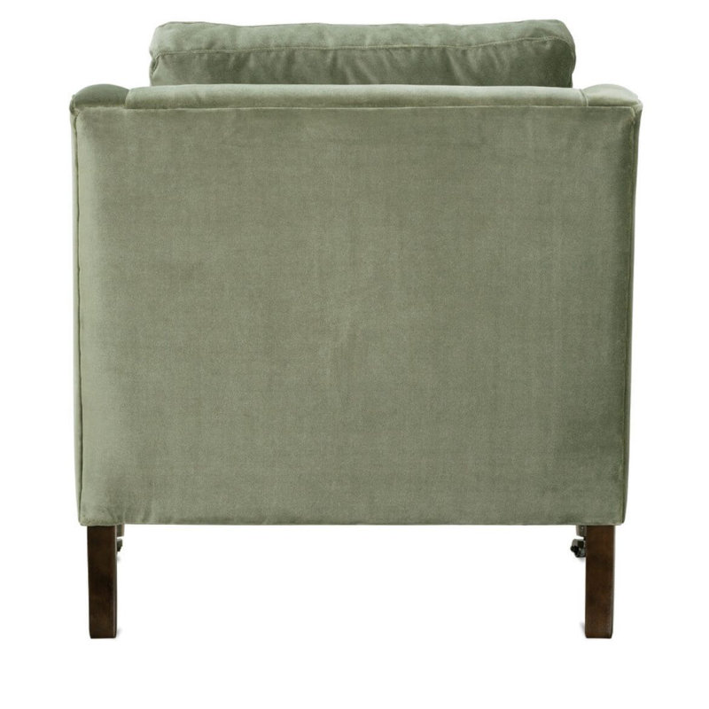 Madeline Armchair, Sage Velvet (15026-23), Dark Brown Wood