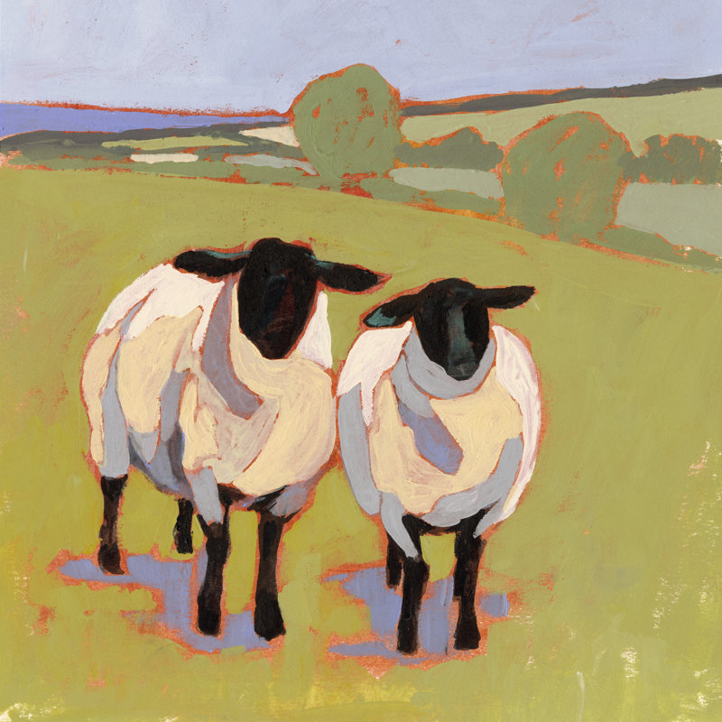 Suffolk Sheep IV by Victoria Borges - Wrapped Canvas Painting, 30cm H x 30cm W