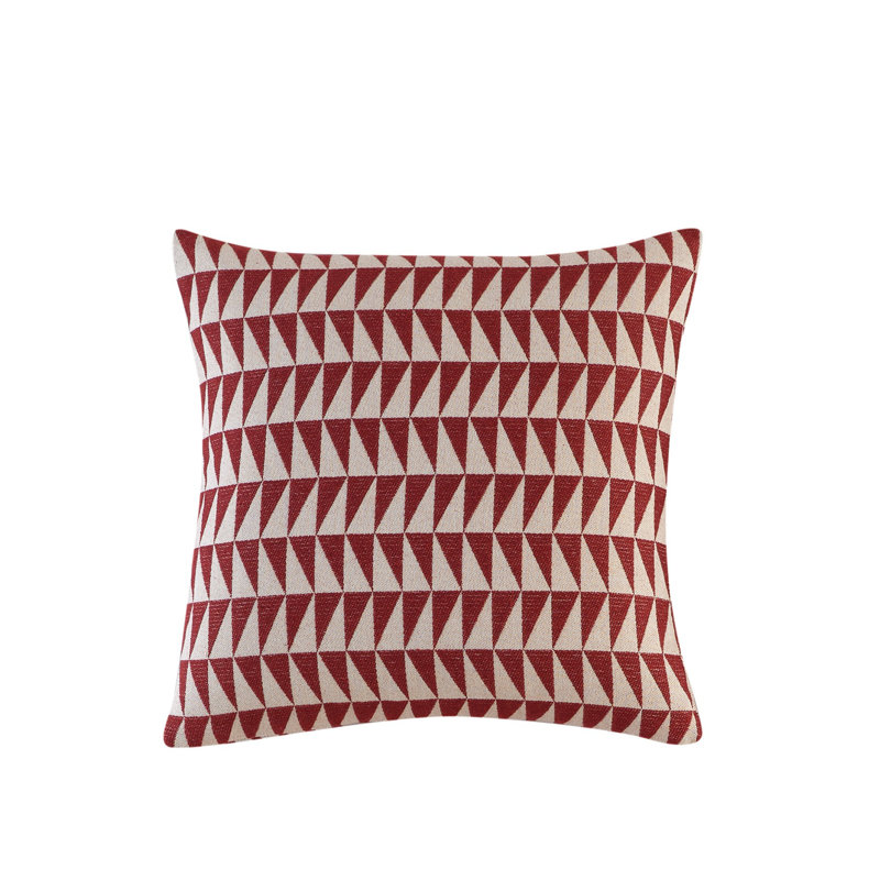 Housse et insert de coussin carré Harrell, Rouge bordeaux / beige
