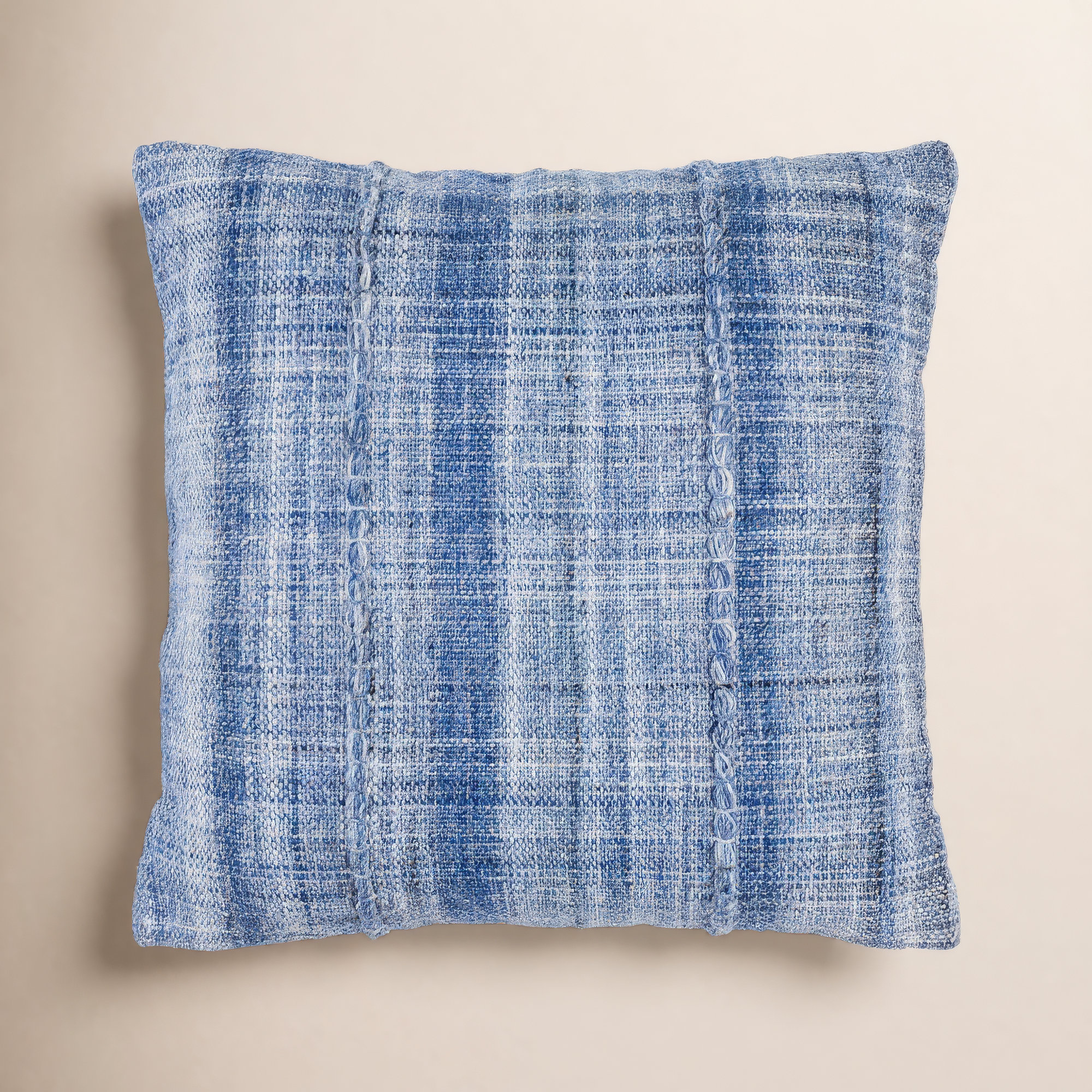 Zeppelin Recycled PET Yarn Throw Pillow, Down, 20"H x 20"W, Pewter