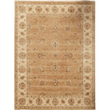 Wool Oriental Area Rug in Camel/Beige