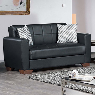 Primenest Nexaro Collection Upholstered Convertible Loveseat With Storage