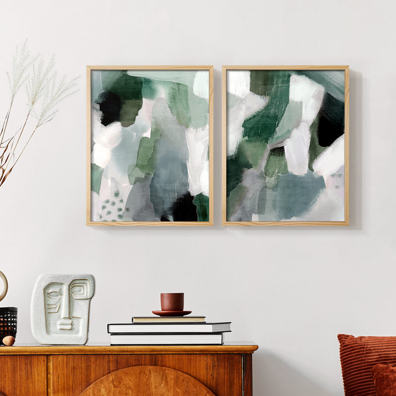 «I Turquoise Waters I», reproduction encadrée de qualité supérieure - prête à être accrochée - aucun clou requis - aucun clou requis