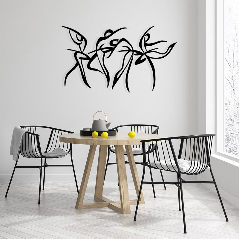 Élégant accessoire mural décoratif en métal, finition noire, 38,2 po x 22,2 po | Fabrication 100% métal, épaisseur: 0,05 pouce | Parfait pour la décoration intérieure, le design moderne et les décorations murales uniques
