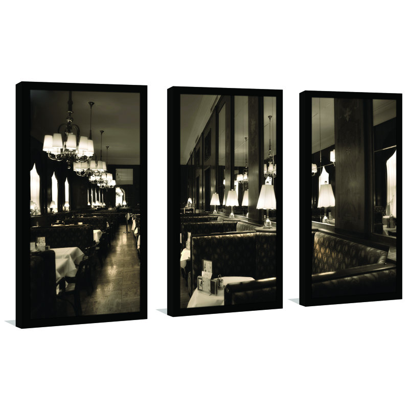 Café Vienne - ensemble de 3 reproductions de photos sur acrylique, H 25,5 po x l 40,5 po x P 1 po