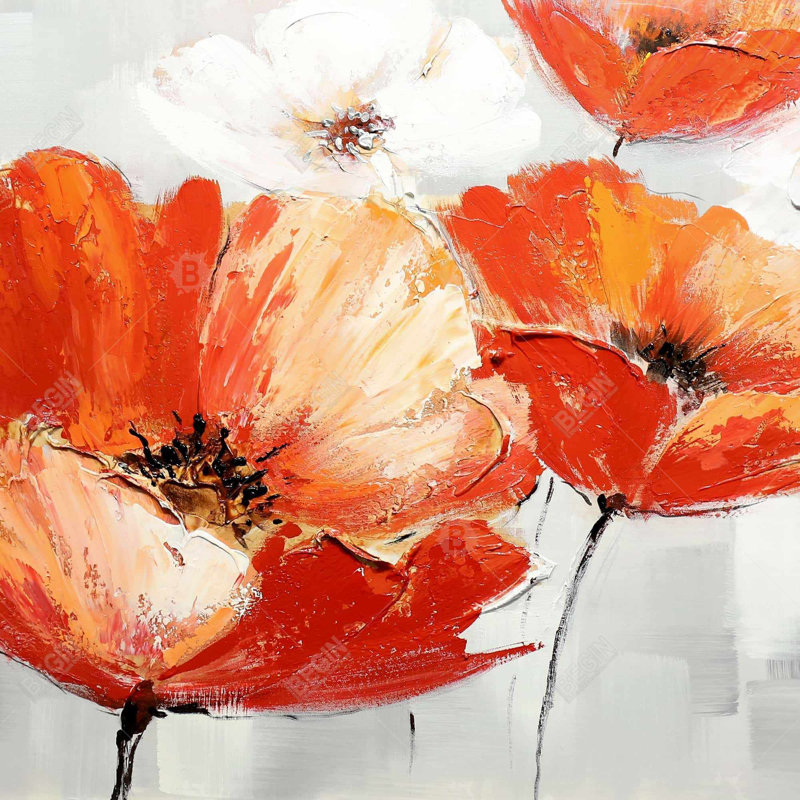 " Red Wild Flowers In The Wind "