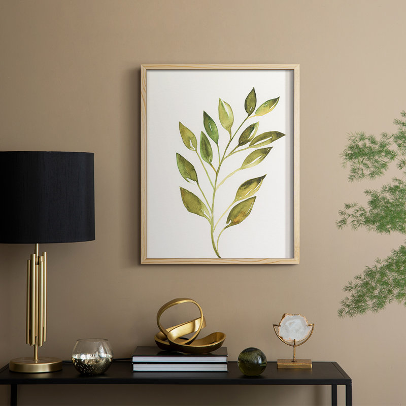 «Simple Twig I», reproduction encadrée - bois massif, H 11 po x l 9 po