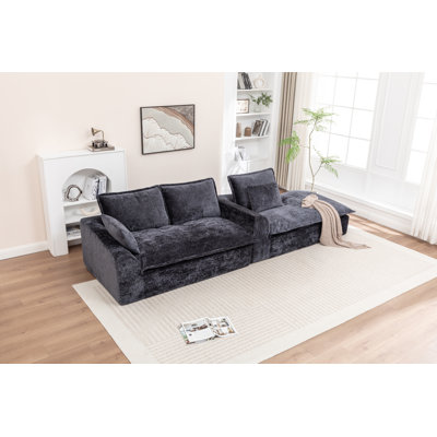 Boneless Clary 103" L-Shaped Chenille Sectional Sofa with Chaise