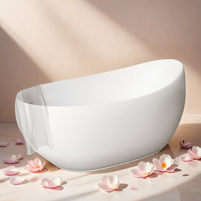 Baignoire moderne en acrylique simple, Blanc