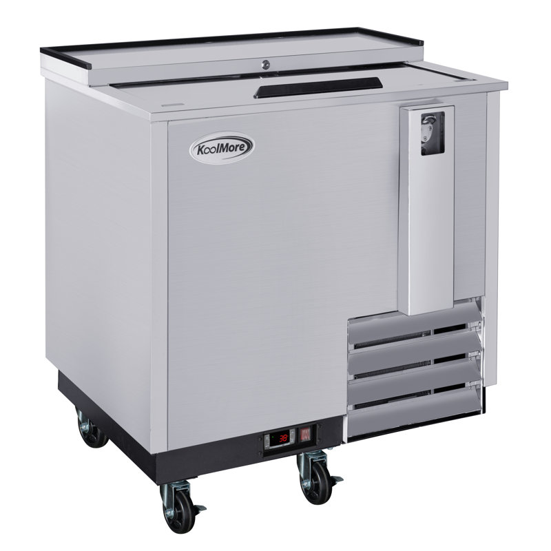 KoolMore 36'' W Freestanding 128 Cans (12 oz.) 9.2 Cubic Feet Beverage Cooler, Stainless Steel