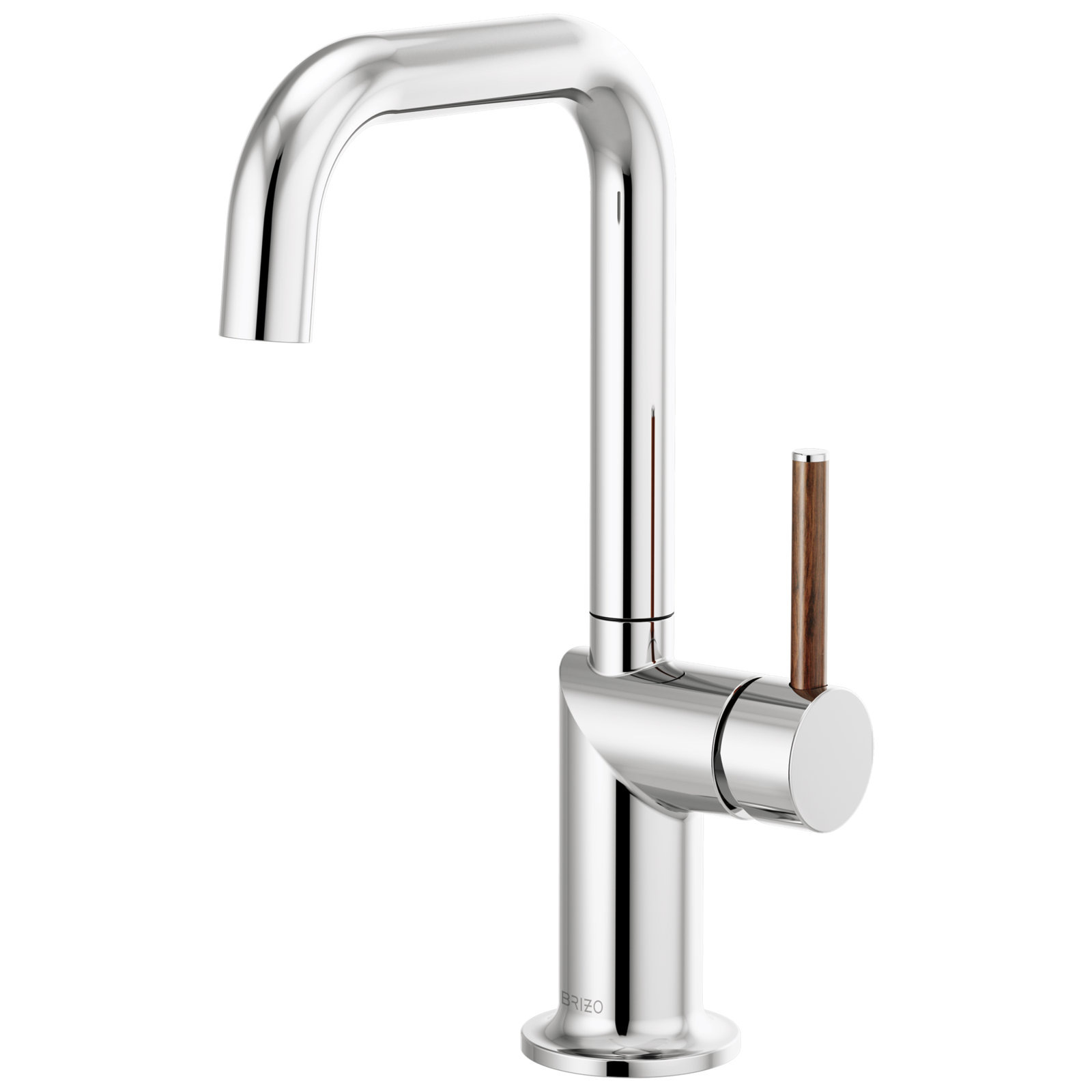 Odin® Bar Faucet with Square Spout, Polished Chrome, Wood Lever