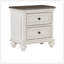 Table de chevet blanche antique avec tiroirs, design traditionnel pour des meubles de chambre à coucher élégants