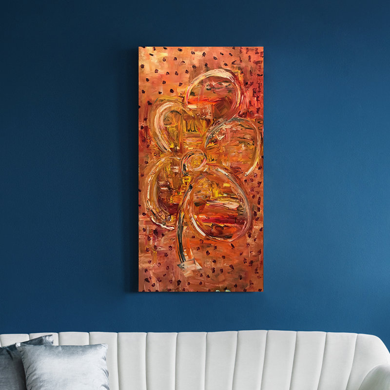 Orange Flower Painting by Irina Gorbman, 60" H x 40" W