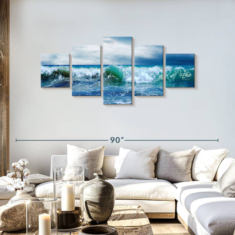 Paysage marin mousseux, H 30 po x l 68 po