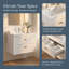Meuble-lavabo simple avec lavabo en céramique, tablette ouverte, 2 tiroirs-129892695