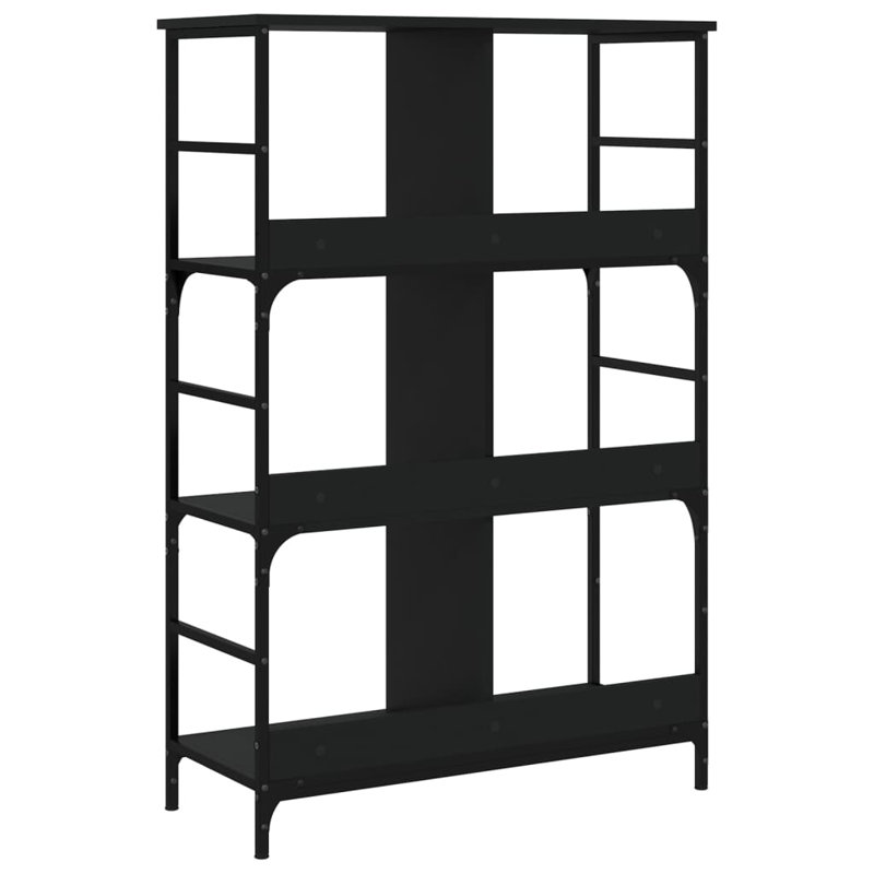 Lockmoor 117.5 cm H x 78.5 cm W Steel Etagere Bookcase, Black